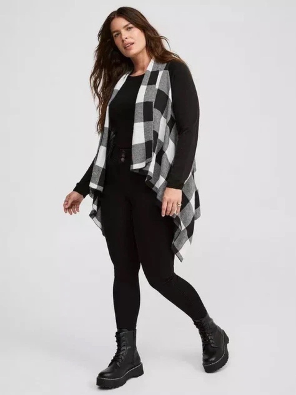 Torrid plaid drape front cardigan 5/6